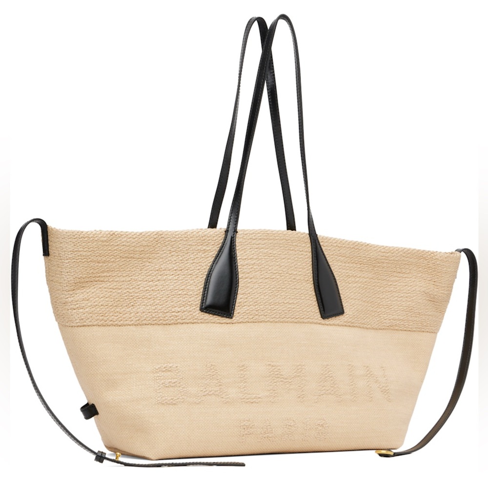 SOLD - Balmain Tan and Black Tote Bag